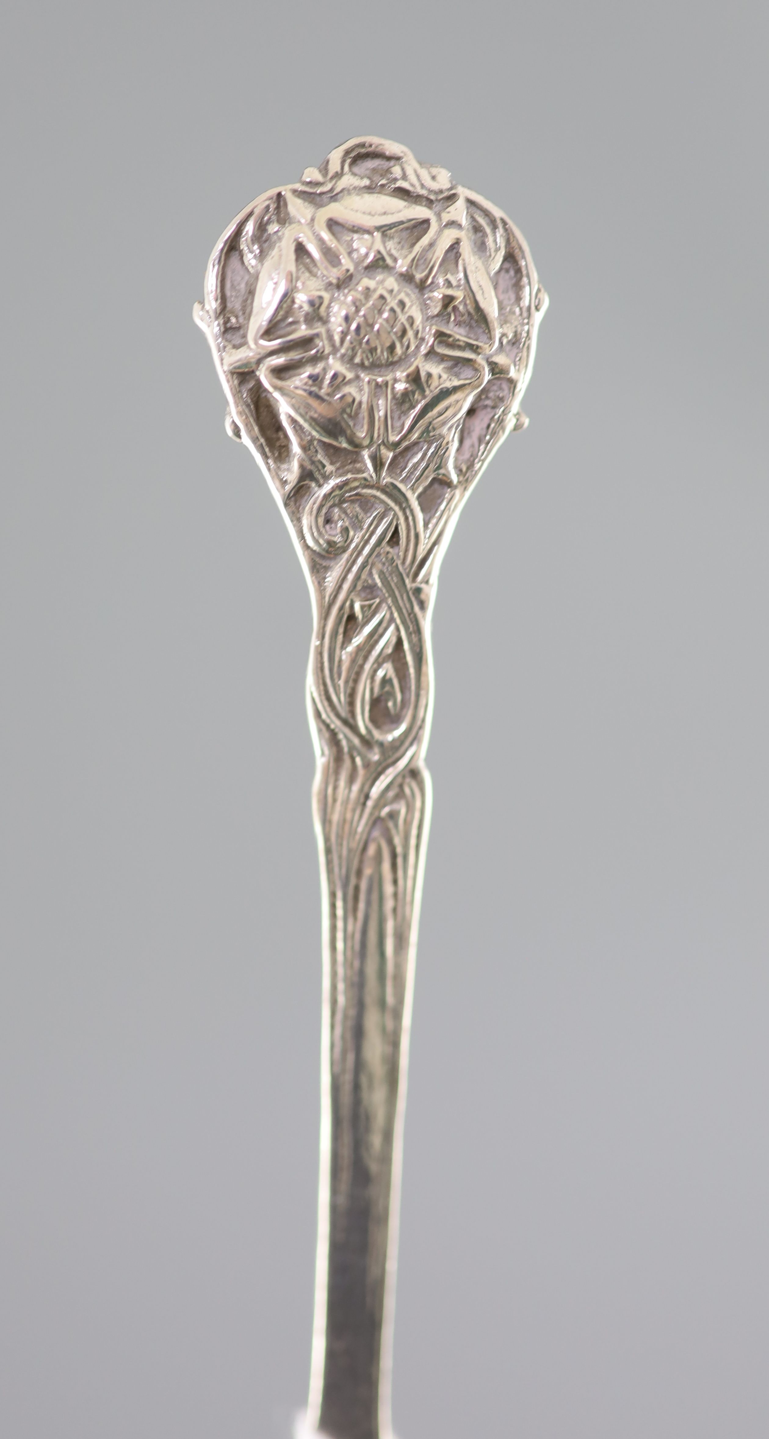 A 1930s Arts & Crafts silver spoon, by Omar Ramsden,